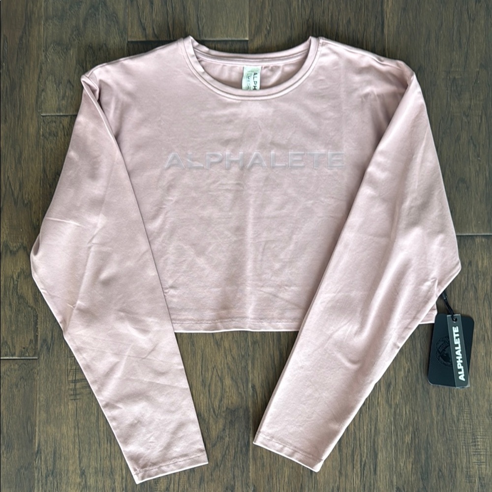 Alphalete Blush Pink Long Sleeve Crop Top